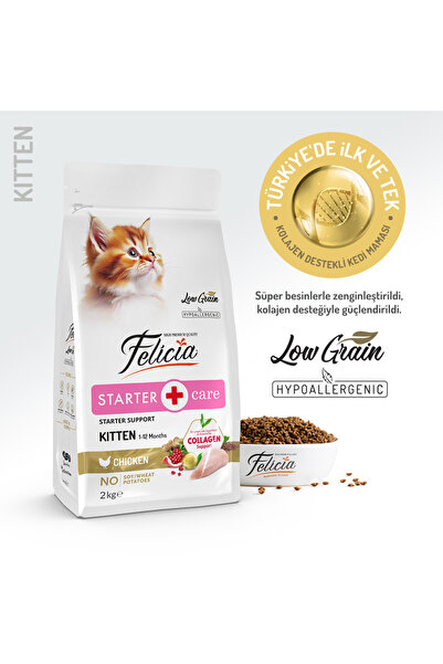 Felicia Hypoallergenic Tavuklu ve Hamsili Düşük Tahıllı Yavru Kedi Maması 2 Kg