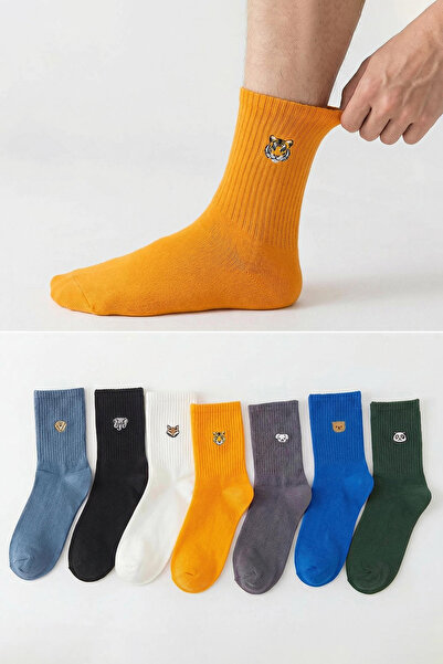 Trendyol Collection 7er-Pack Unisex – mehrfarbige College-/Mittel-/Tennissock...