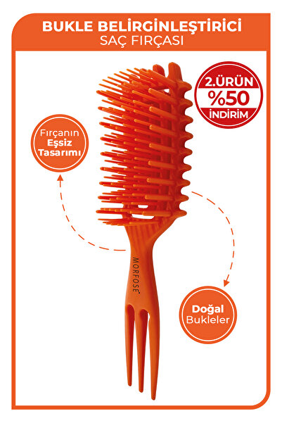 Morfose Kıvırcık Saçlar İçin Bukle Belirginleştirici Turuncu Saç Fırçası