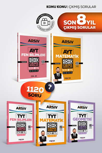 Marka Yayınları TYT AYT Son 8 YIL Çıkmış Sorular | SAYISAL Matematik Fen Fizi...