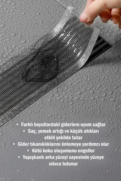 omilife Yeni Nesil Kendinden Yapışkanlı Gider Filtresi Rulosu Saç Yakalayıcı Duş Lavabo Süzgeci 4 Metre