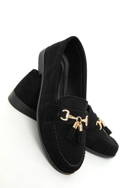 SOHO Black Suede Loafer Shoes 21254