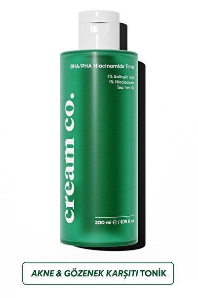Cream Co. Akne Karşıtı Gözenek Sıkılaştırıcı BHA PHA Niacinamide Tonik | Arın...