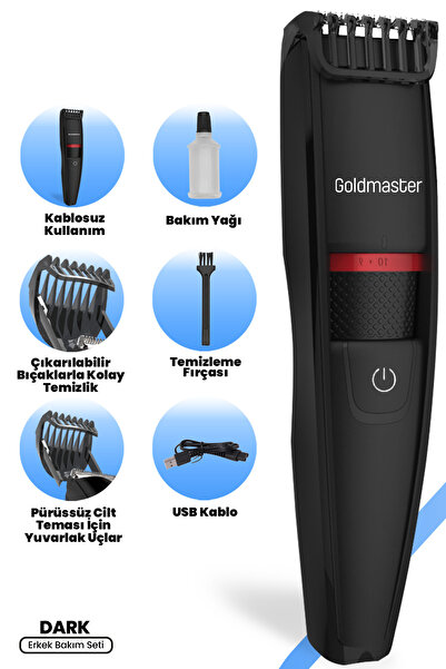 GOLDMASTER Dark Ayarlanabilir Kadranlı 20 Farklı Kesme Uzunluğu 0,5-20 mm Saç...