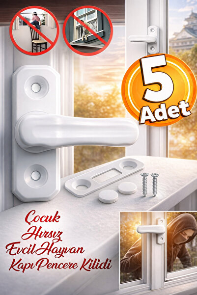Badem10 Bebek Çocuk Pimapen Pvc Kapı Pencere Emniyet Koruma Kilidi Mandalı Ca...