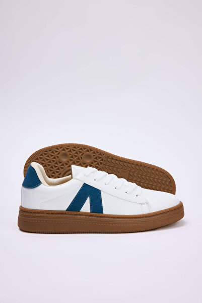 TRENDYOL SHOES White Color Block Retro Women's Sneaker Takss26Sn00006
