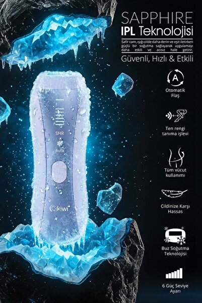 Kiwi Ipl Lazer Epilasyon Aleti Sapphire Buz Başlık Seri Atış ve Cilt Tanıma KEP-6842