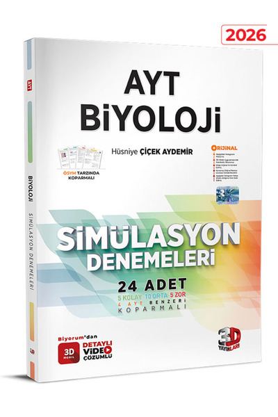 3D Yayınları AYT Biyoloji Simülasyon Denemeleri