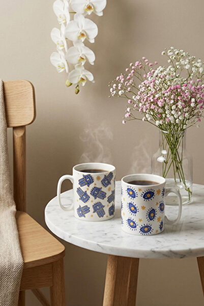 TRENDYOLMİLLA HOME Set of 2 Ethnic Patterned Porcelain Mugs Tphss26Up00001