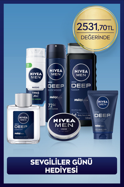 NIVEA MEN Erkek Bakım Damat Seti, Deodorant 150ml, Tıraş Jeli, Losyon, Yüz Te...