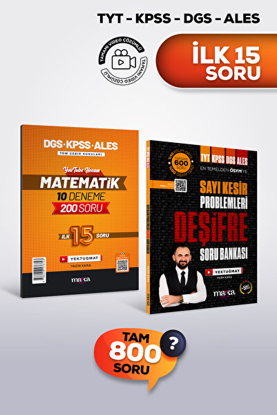 Marka Yayınları TYT KPSS DGS ALES Sayı Kesir Problemleri DEŞİFRE Soru Bankası...