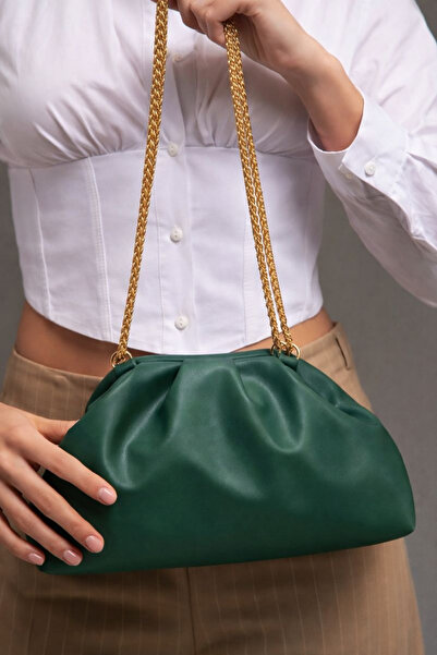 TRENDYOL SHOES Green Chain Strap Mini Women's Bag Takss26Oc00042