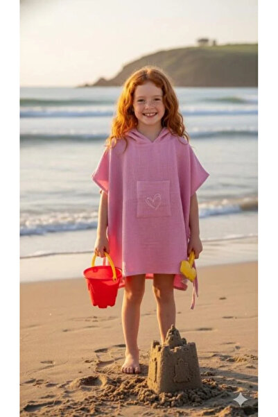 Dgt Luxury معطف موسلين للأطفال مزين بجيب على شكل قلب - 100% عضوي معتمد من Oek...