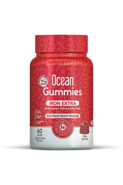 Orzax Ocean Gummies Iron Extra Demir İçeren Takviye Edici Gıda 60 Adet Çİğnen...