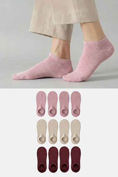 Kolekcia Trendyol Bordové-viacfarebné 12-balenie pletených ponožiek s vysokým...