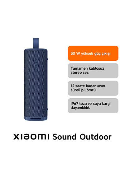 Xiaomi Sound Outdoor 30W IP67 Taşınabilir Bluetooth Hoparlör Mavi (Xiaomi Tür...
