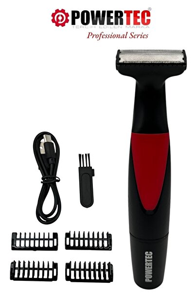 POWERTEC TR-655 Vücut Tıraş Makinesi (Body Groom) Çift Bıçak - Sıfıra Yakın K...