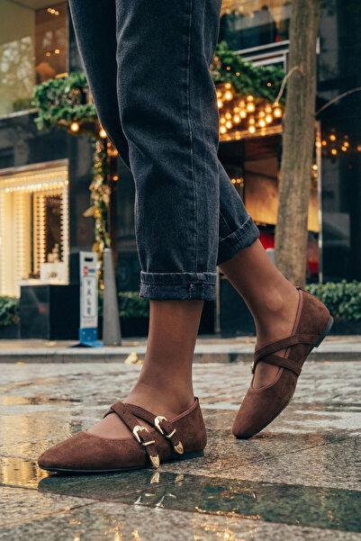 SOHO Brown Suede Women's Ballerinas 21261