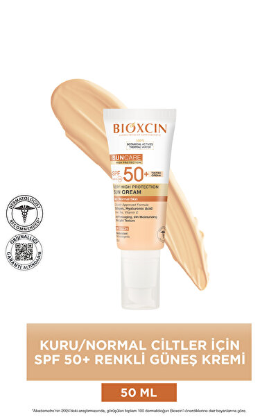 Bioxcin Suncare Kuru Normal Ciltler İçin Renkli Güneş Kremi SPF50+ 50ml