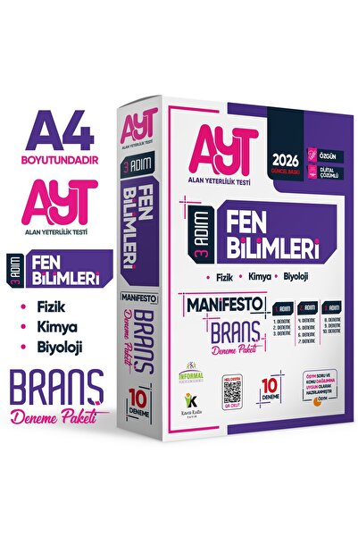 Karakutu Yayınları 2026 YKS AYT Fen Bilimlerinin Manifestosu BRANŞ Deneme Pak...