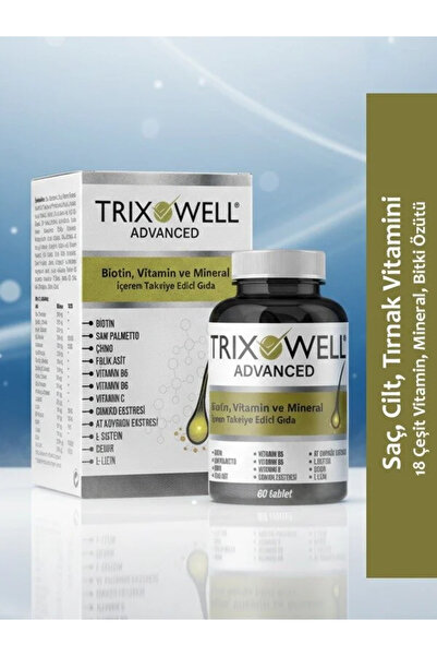 Trixowell Advanced Saç Tırnak Vitamini Biotin, Folik Asit, Çinko, Antioksidan...