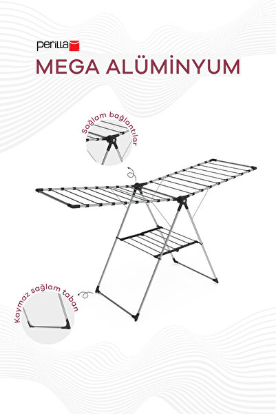 Perilla Mega Alüminyum Hafif Katlanır Çamaşır Kurutmalık 17,5 m