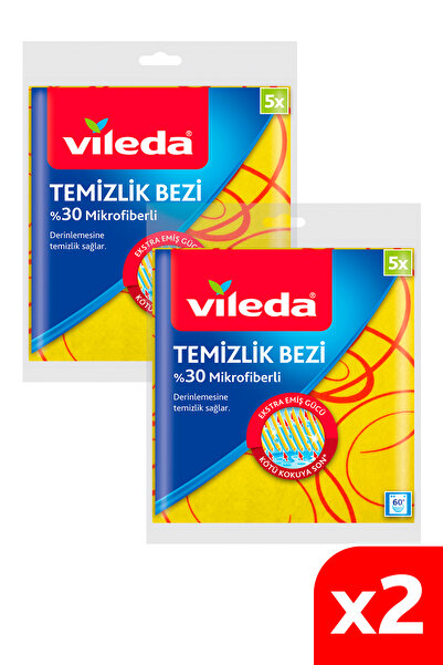 Vileda 2 Paket 5 Li 30% Mikrofiberli Mutfak Bezi