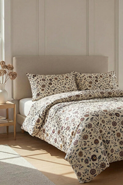 TRENDYOLMİLLA HOME Double Floral Patterned Bohemian Themed Sheetless Duvet Co...