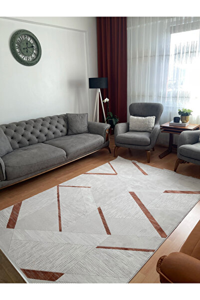 Home Elegans , İpeksi Yün Tuşeli Triko Akrilik Oturma Odası Ve Salon Halısı