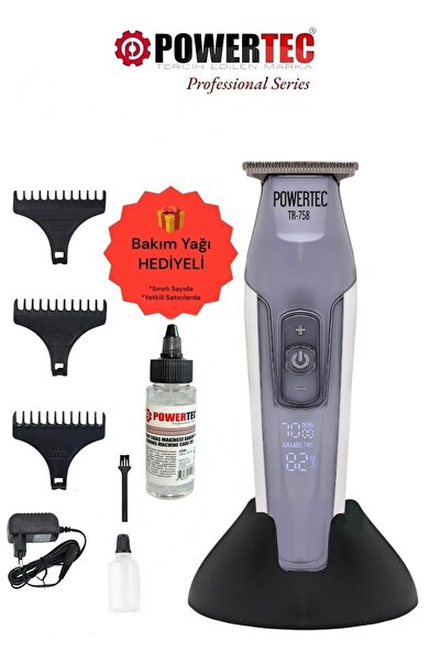 POWERTEC TR-758 Profesyonel Sakal Ense Tıraş Makinesi (0.1mm - Sıfıra En Yakın)
