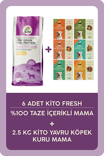 kito Kuzu Etli Yavru Köpek Maması 2.5 KG + Fresh %100 Taze İçerikli Mama Tanı...