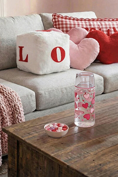 TRENDYOLMİLLA HOME Heart Patterned Lid Bedside Jug / Carafe 700 Cc Tphss26Srk...