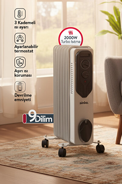 Sinbo Sfh-6937 9 Dilim Yağlı Radyatör 2000 W