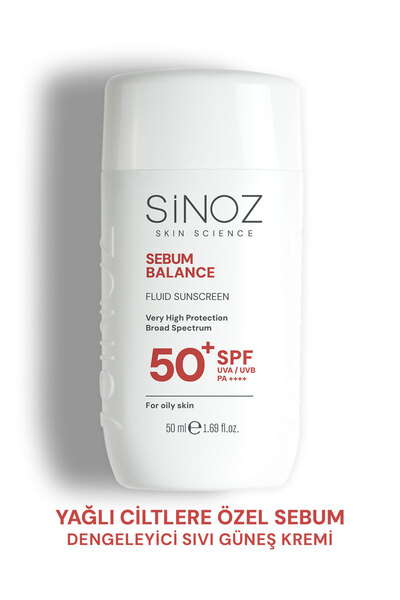 SİNOZ SPF50+ Yağlı Ciltler İçin Sıvı Yüz Güneş Kremi 50ml-Yeni Nesil Güneş Fi...