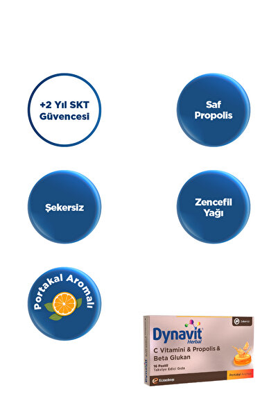 Dynavit Herbal Pastil Vitamin C, Propolis & Beta Glukan Pastil