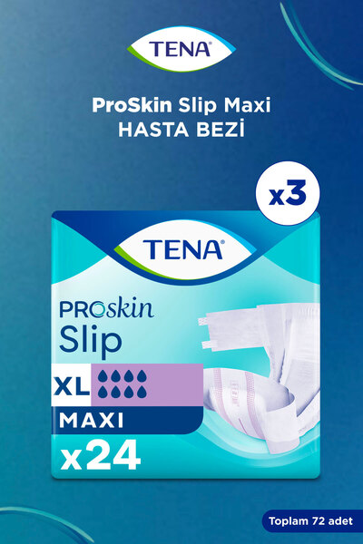 TENA Slip Maxi Bel Bantlı Hasta Bezi, En Büyük Boy (xl), 8 Damla, 24'lü 3 Pak...