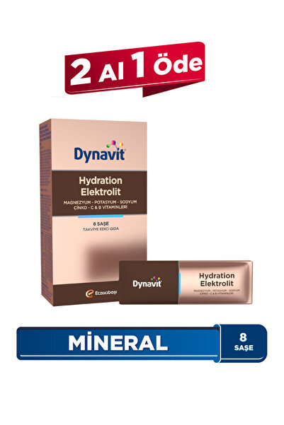 Dynavit إلكتروليتات الترطيب 8 أكياس - بوتاسيوم، مغنيسيوم، صوديوم، زنك، حمض ال...