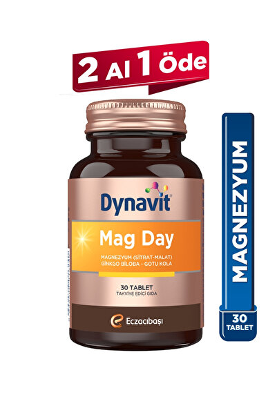 Dynavit أقراص ماغ داي 30 - مغنيسيوم صباحي/نهاري - سترات المغنيسيوم وماليت الم...