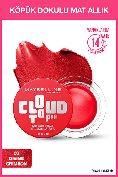 Maybelline New York Cloudtopia Köpük Dokulu Mat Allık - 03 Divine Crimson