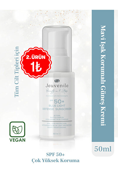 Jeuvenile SPF 50+ Mavi Işık Korumalı Güneş Kremi – UVA-UVB & Dijital Işık Koruma
