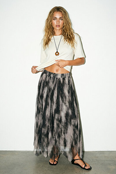 Drop by TrendyolMilla Crna Til suknja TDRSS26ET00025