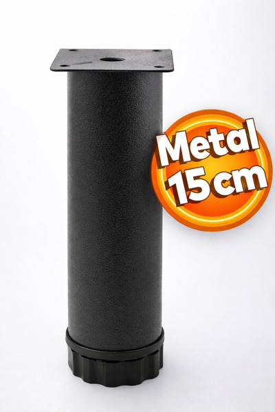 Badem10 Akça Ayarlanabilir Metal 15 Cm Siyah Mobilya Kanepe Koltuk Baza Yükse...