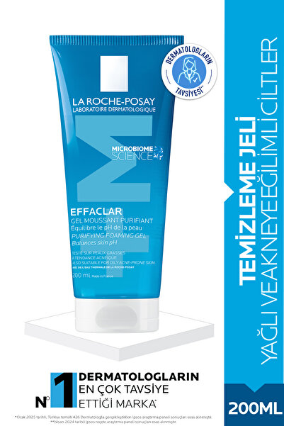 La Roche Posay Effaclar Yüz Temizleme Jeli 200ml - Yağlı ve Akneye Eğilim Gös...