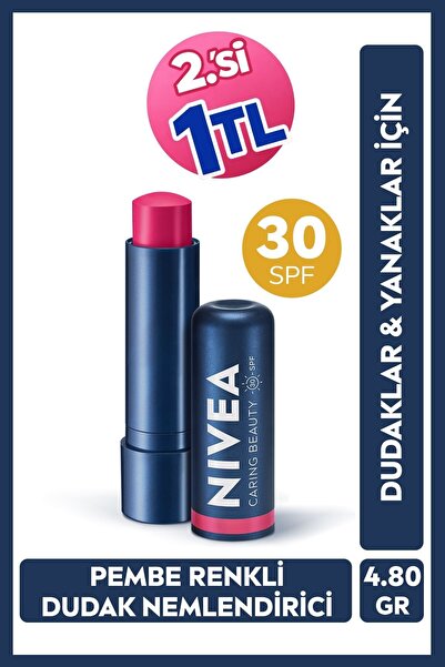 NIVEA Renkli Dudak Bakım Kremi,pembe,4,8gr,nemlendirme,spf30,doğal Yağlar,e V...