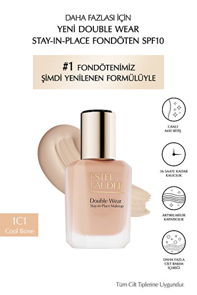 Estee Lauder Double Wear Stay-in-Place Fondöten SPF10 Canlı Mat Bitiş (1C1 CO...