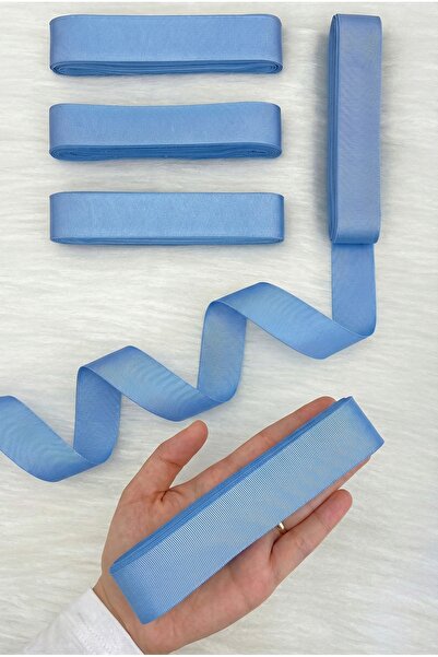 ZEYMERADE Baby Blue Grosgrain Ribbon 3 cm 10 Mt, Bohça Dowry Wedding Circumci...