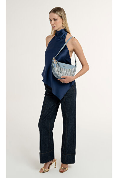 Pierre Cardin Limited Edition Blue Digital Monogram Women's Cross Shoulder Ba...