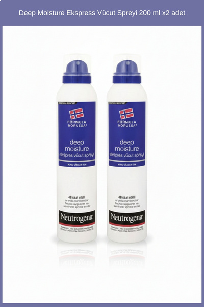 Neutrogena Deep Moisture Ekspress Vücut Spreyi 200 ml x2