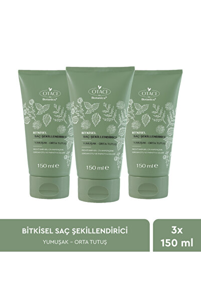 Otacı Bitkisel Saç Şekillendirici Yumuşak & Orta Tutuş 150 ml Üçlü Paket