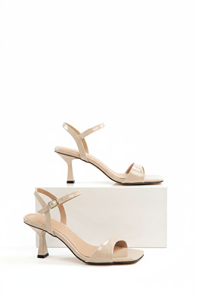 SOHO Beige Patent Leather Women's Classic Heeled Shoes 21359